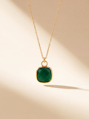 Luma Green Onyx Pendant - 18k Gold Vermeil