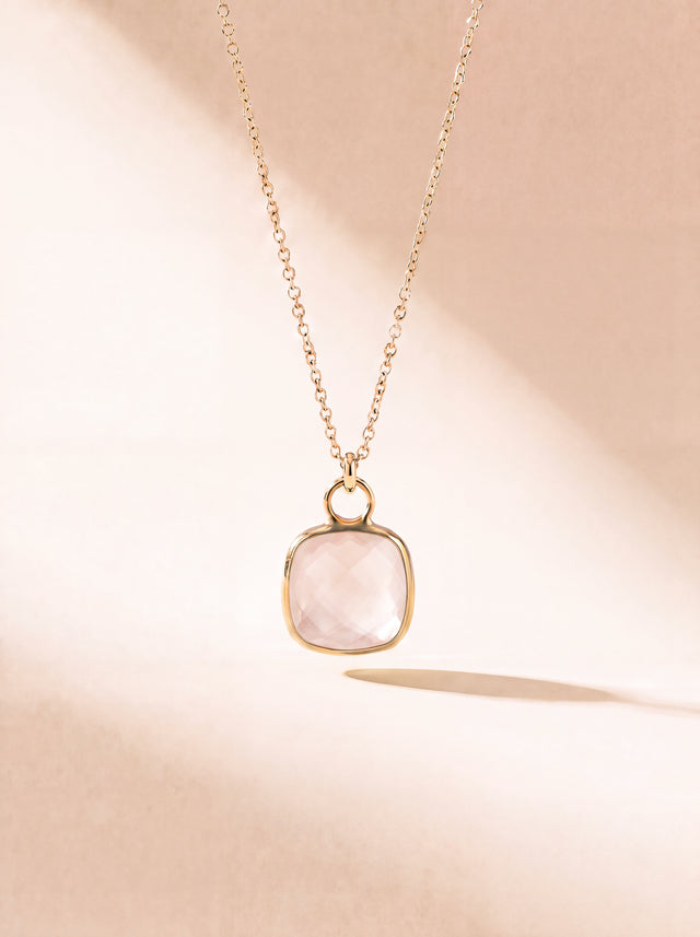Luma Rose Quartz Pendant - 18k Gold Vermeil