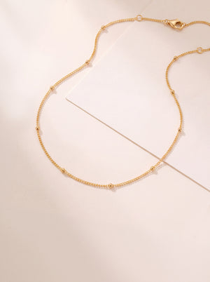 Strand Bead Chain Necklace - 18k Gold Vermeil