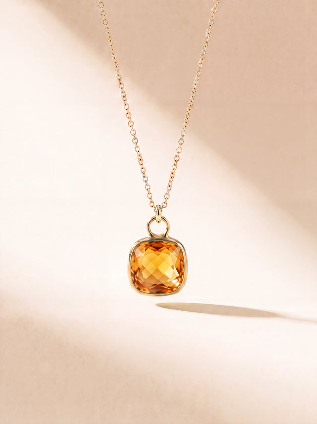 Luma Citrine Pendant - 18k Gold Vermeil