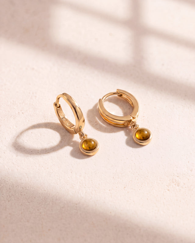 Demi Citrine Double Hoop Earrings - 18k Gold Vermeil