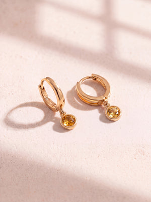 Demi Citrine Double Hoop Earrings - 18k Gold Vermeil