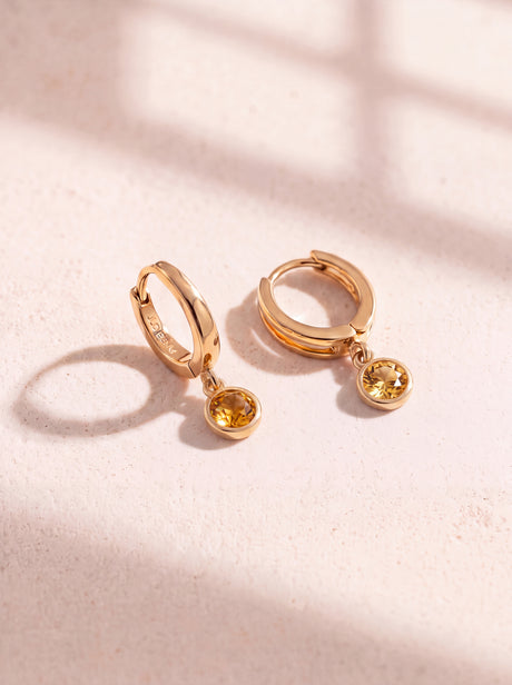 Demi Citrine Double Hoop Earrings - 18k Gold Vermeil