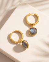 Chand Labradorite Hoop Earrings - 18k Gold Vermeil