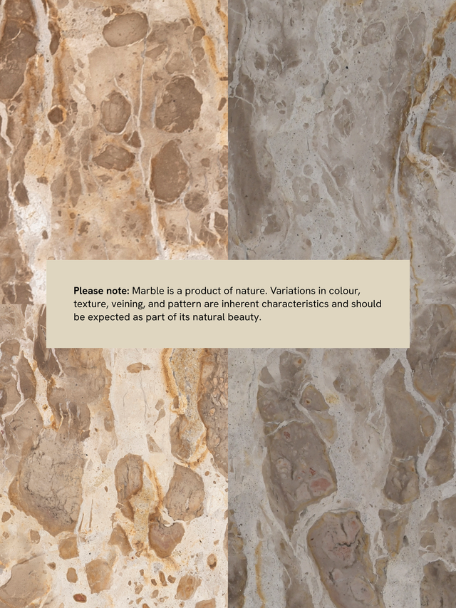 Cassian Beige Marble Side Table