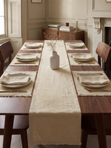 Rivello European Linen Fringe Table Linen Set