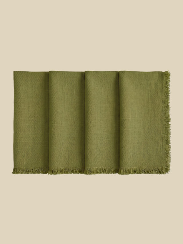 Cevill European Linen Fringe Table Linen Set