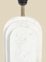Charlotte Raffia Lampshade with Arko Marble Geometric Lamp Base