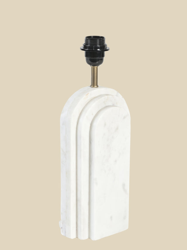 Luisa Raffia Lampshade with Arko Marble Geometric Lamp Base