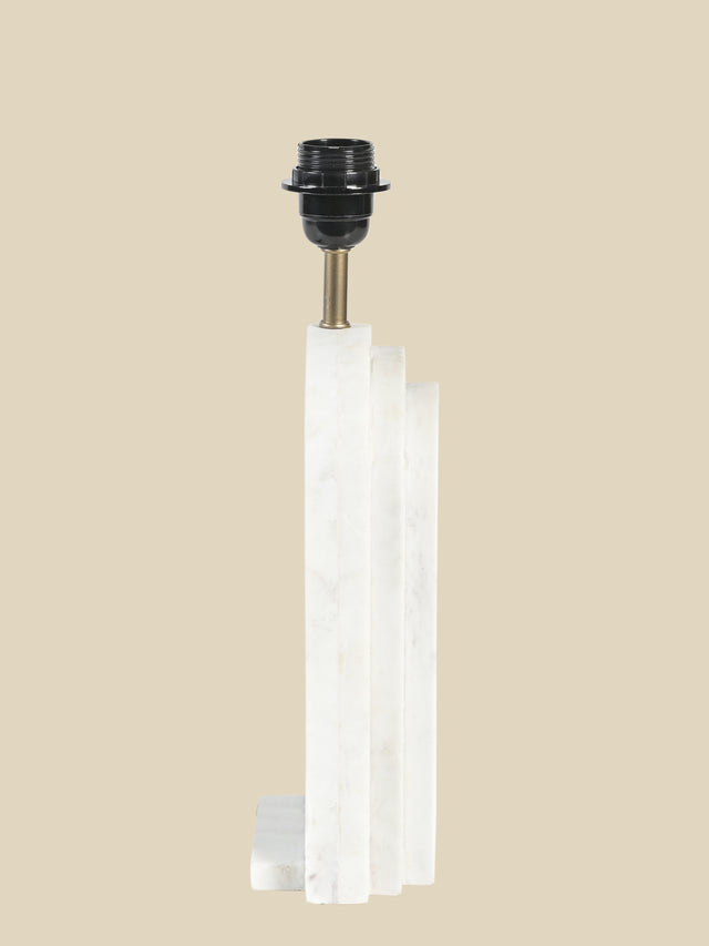 Luisa Raffia Lampshade with Arko Marble Geometric Lamp Base