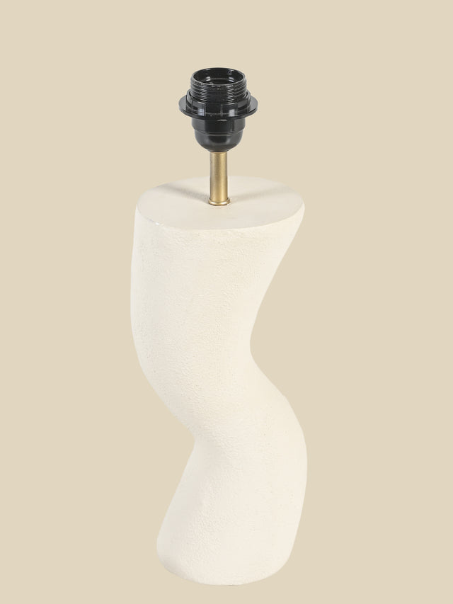Luisa Raffia Lampshade with Miru Paper Mache Sculptural Lamp Base