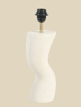 Luisa Raffia Lampshade with Miru Paper Mache Sculptural Lamp Base