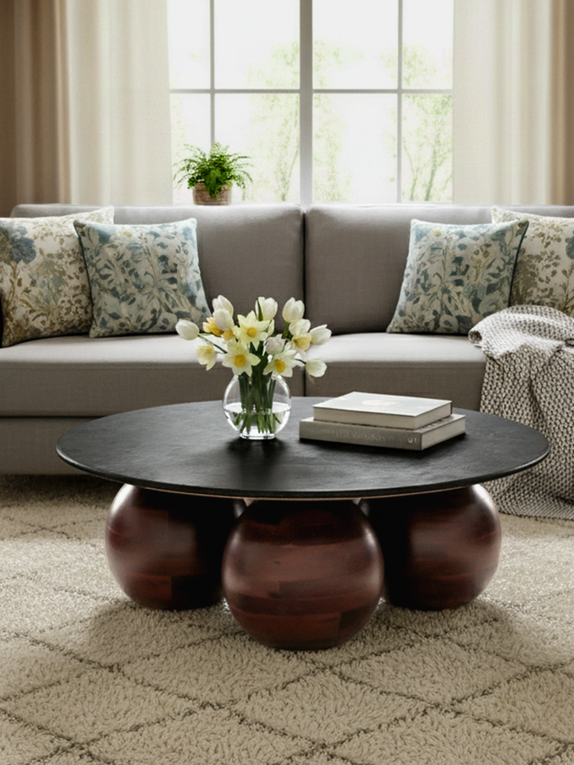 Soraya Black Marble Top Coffee Table