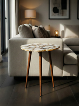 Ben Agate Side Table - White