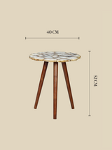 Ben Agate Side Table - White