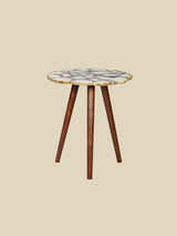 Ben Agate Side Table - White