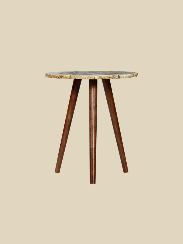 Ben Agate Side Table - White