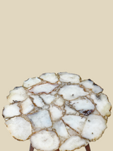 Ben Agate Side Table - White