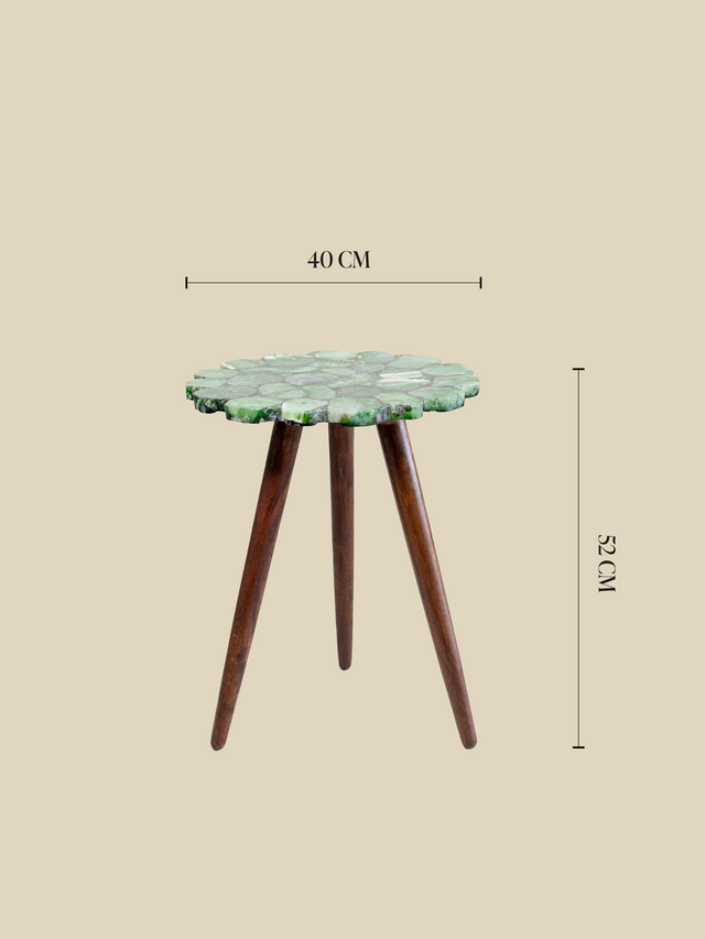 Ben Agate Side Table - Green