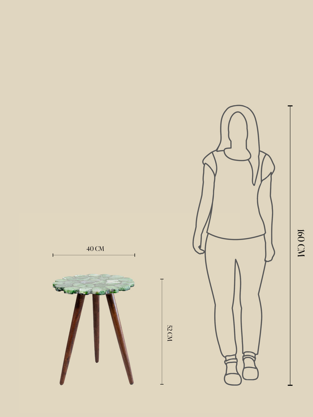 Ben Agate Side Table - Green