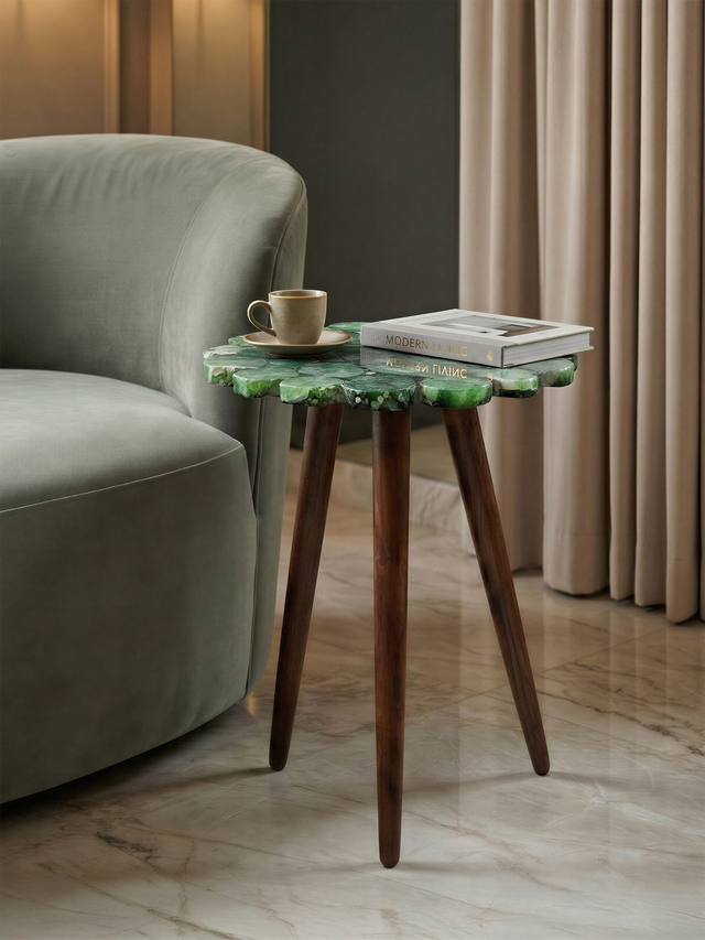 Ben Agate Side Table - Green