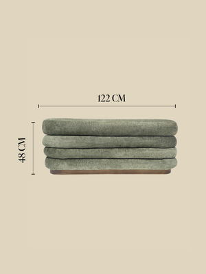 Khalia Green Storage Ottoman