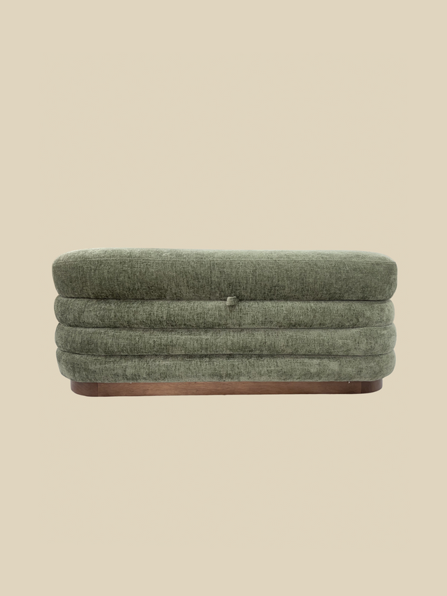 Khalia Green Storage Ottoman