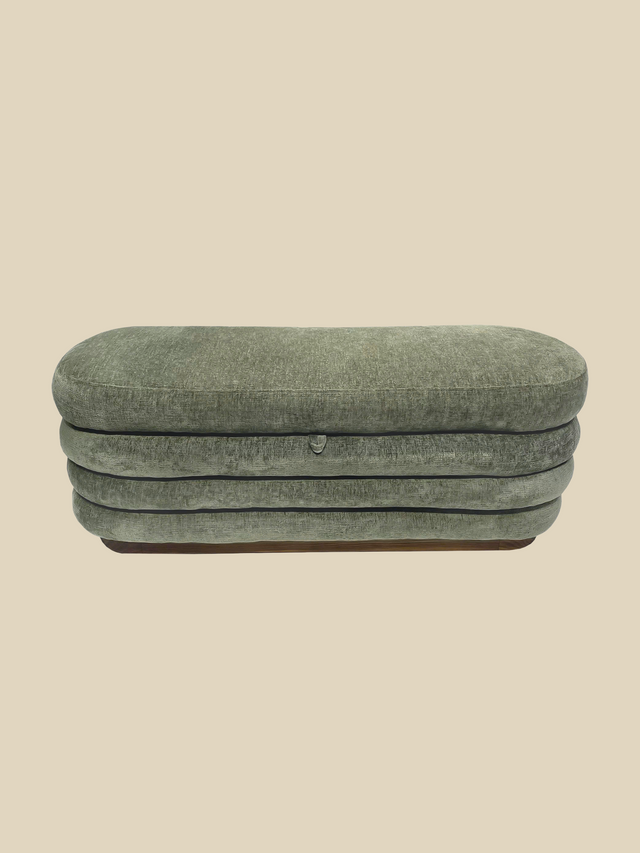 Khalia Green Storage Ottoman