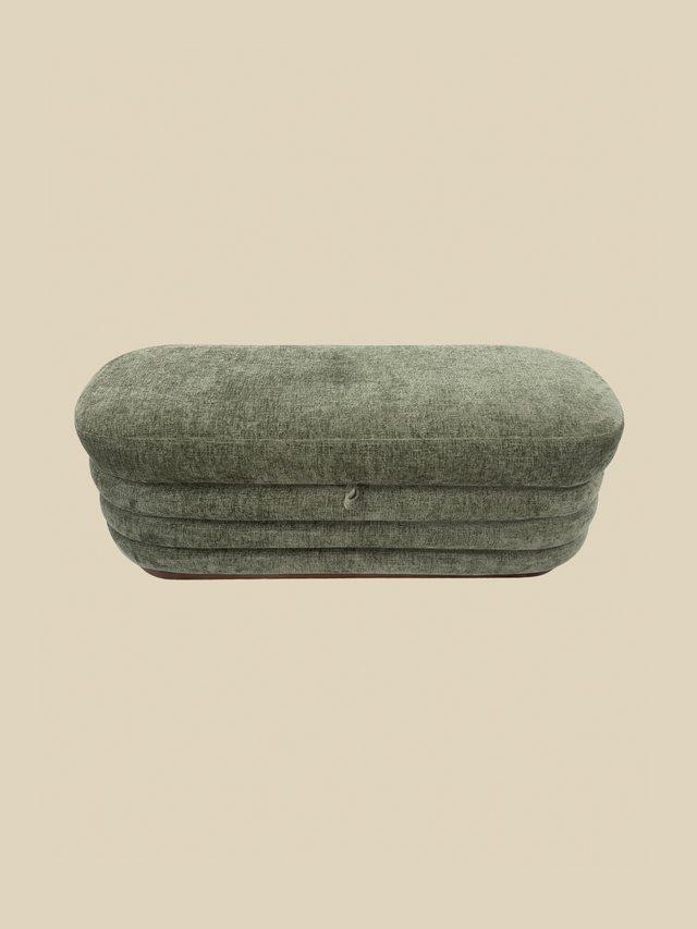 Khalia Green Storage Ottoman
