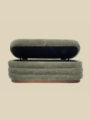 Khalia Green Storage Ottoman