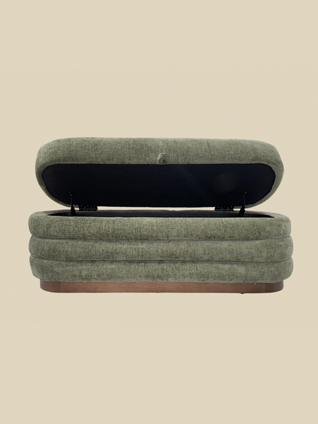 Khalia Green Storage Ottoman