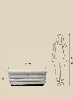 Khalia Ivory Storage Ottoman