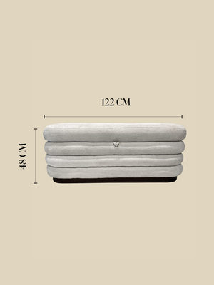 Khalia Ivory Storage Ottoman
