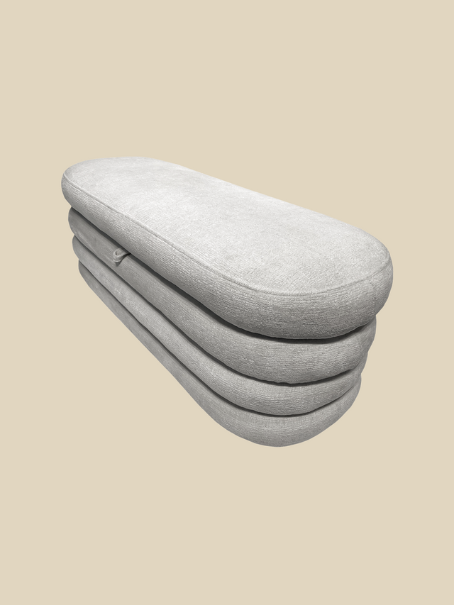 Khalia Ivory Storage Ottoman