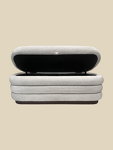 Khalia Ivory Storage Ottoman