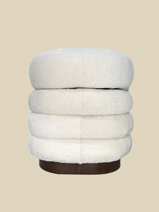 Khalia Ivory Storage Ottoman
