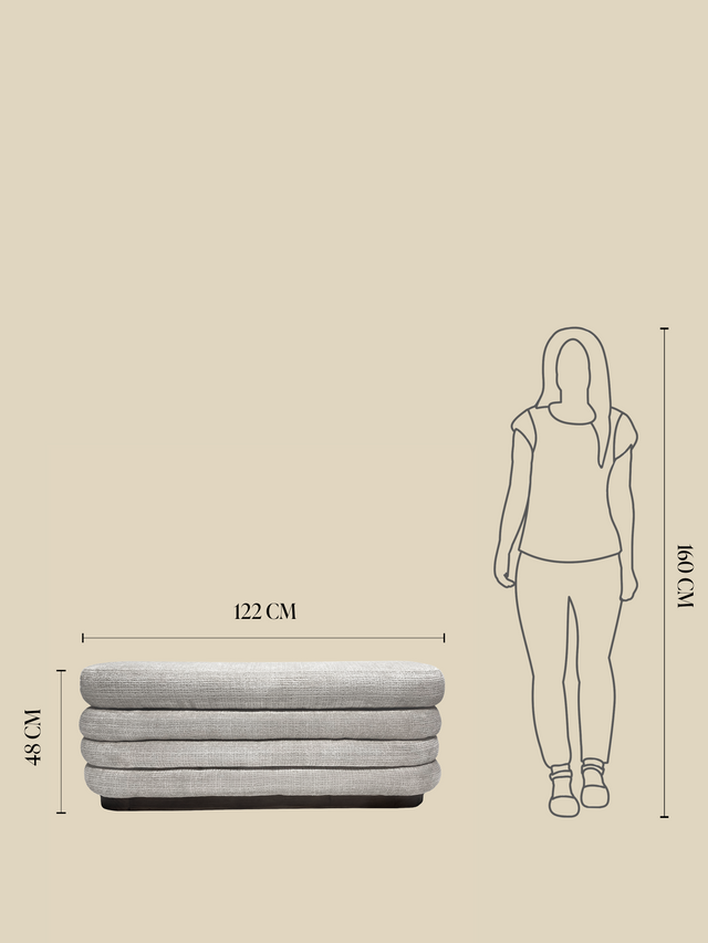 Khalia Cream Storage Ottoman