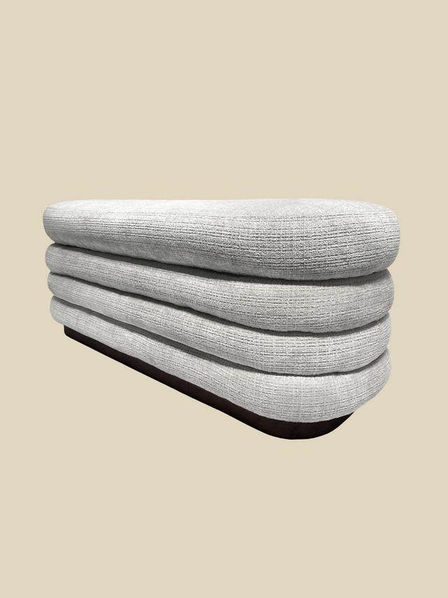 Khalia Cream Storage Ottoman