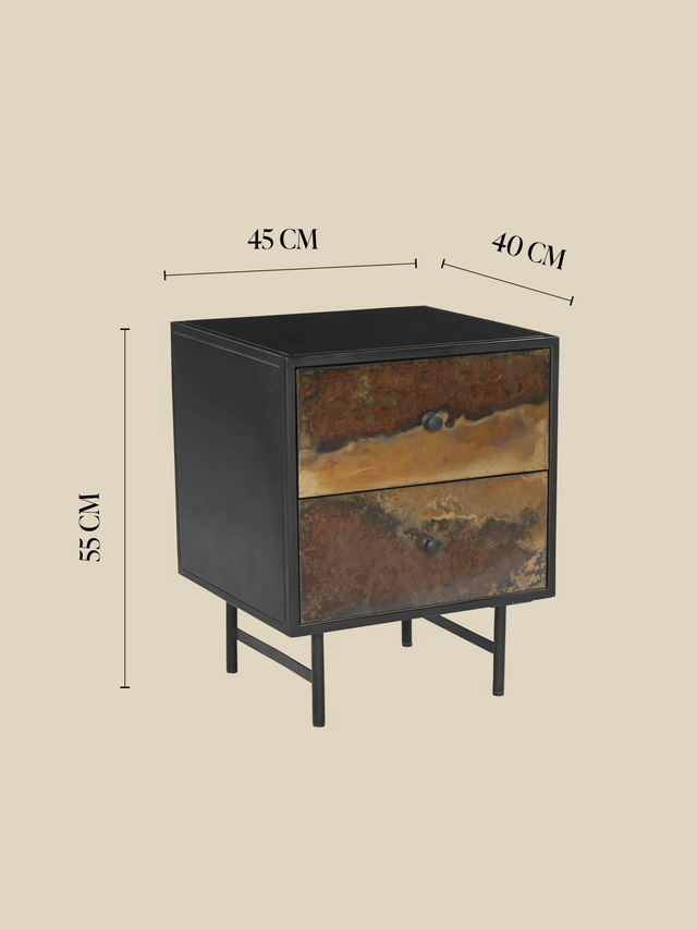 Astra Two Drawer Bedside Table