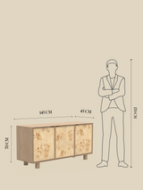 Aurea Burl Three Door Sideboard - Light Wood