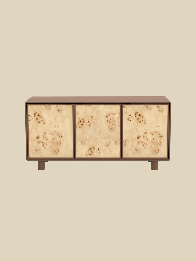 Aurea Burl Three Door Sideboard - Walnut