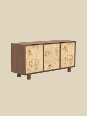 Aurea Burl Three Door Sideboard - Walnut