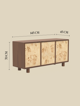 Aurea Burl Three Door Sideboard - Walnut