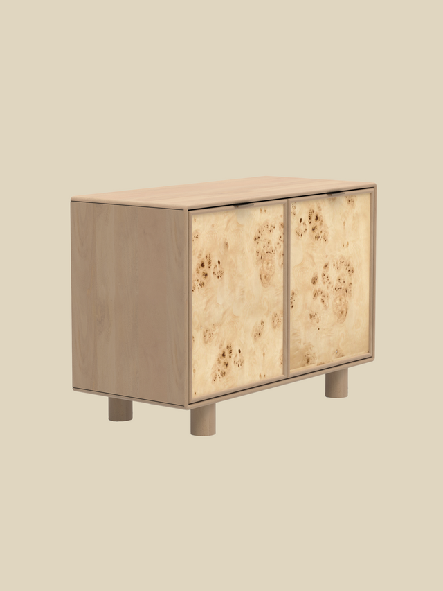 Aurea Burl Two Door Cabinet - Natural