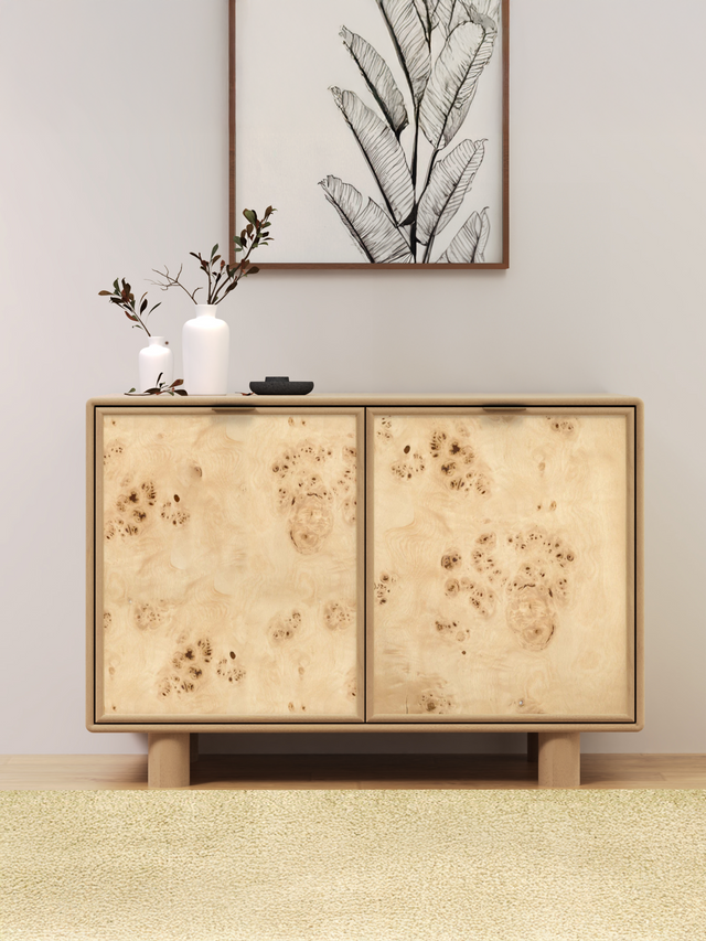 Aurea Burl Two Door Cabinet - Natural