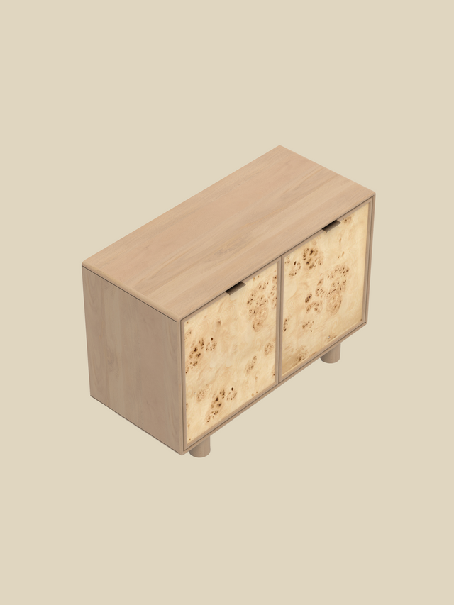 Aurea Burl Two Door Cabinet - Natural