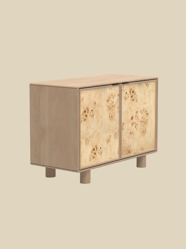 Aurea Burl Two Door Cabinet - Natural