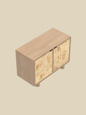 Aurea Burl Two Door Cabinet - Natural