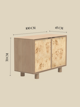 Aurea Burl Two Door Cabinet - Natural