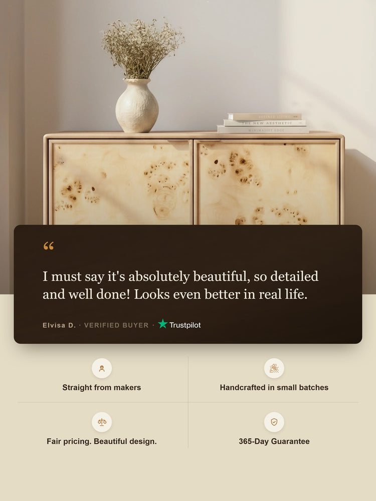 Aurea Burl Two Door Cabinet - Natural